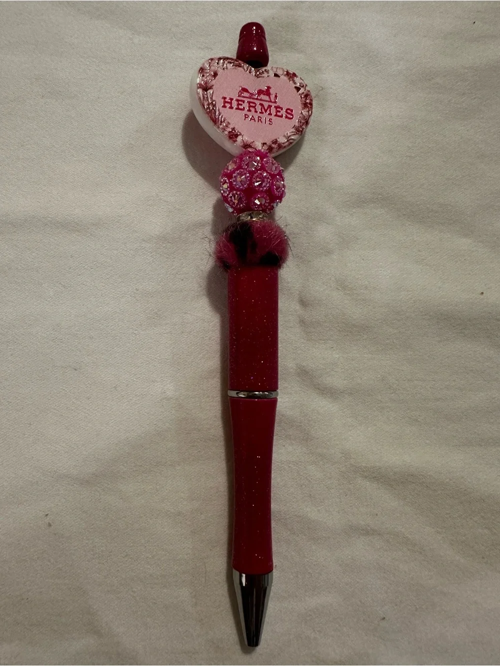Paris Pink and Red Heart Pen